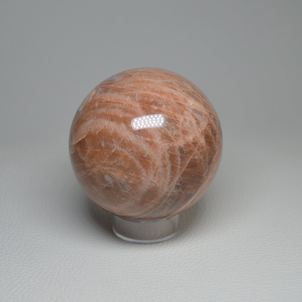 Pfirsich Mondstein Kugel 67mm