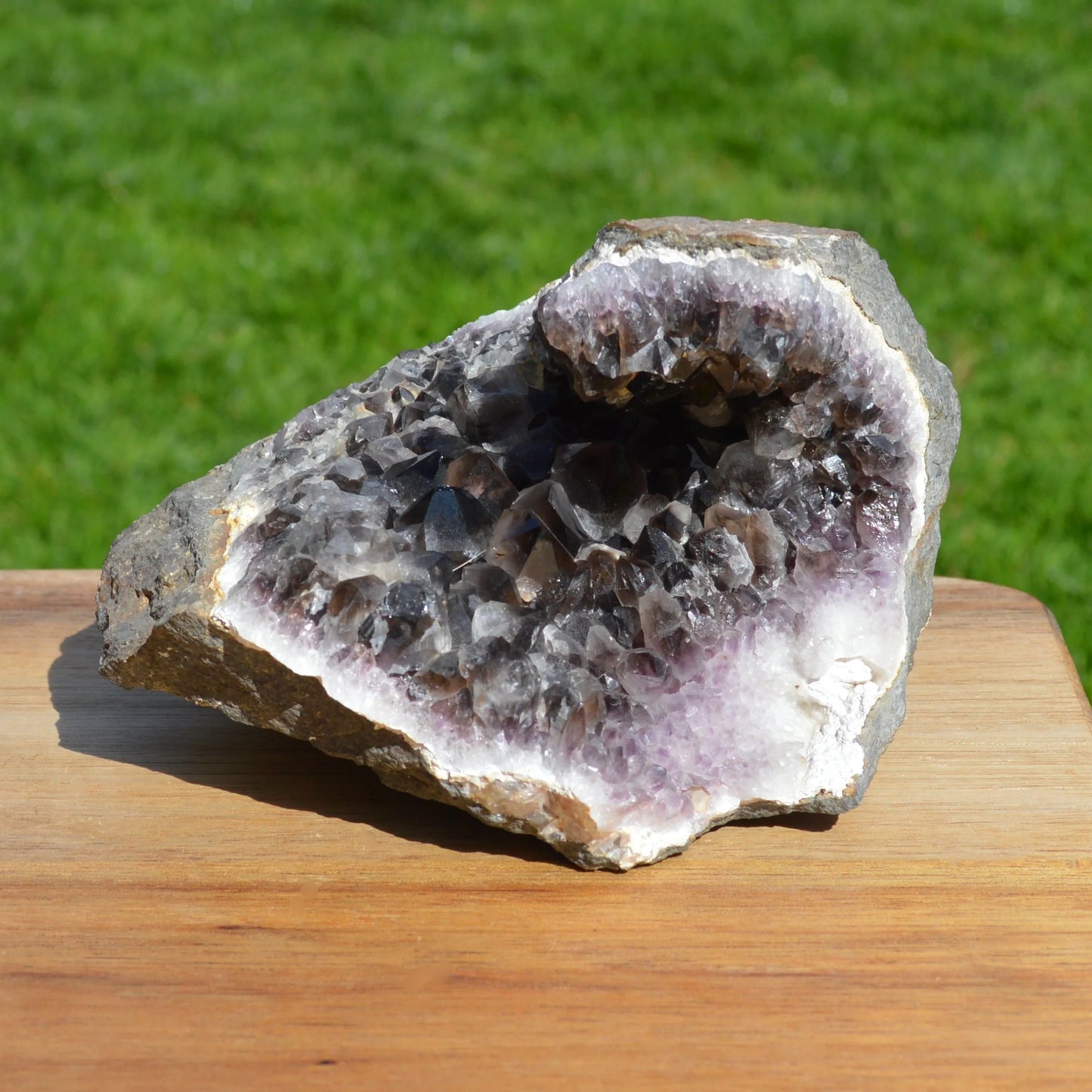 Rauchquarz-Amethyst Geode