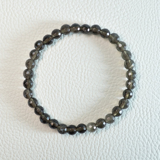 Rauchquarz Armband (facettiert) - 6mm