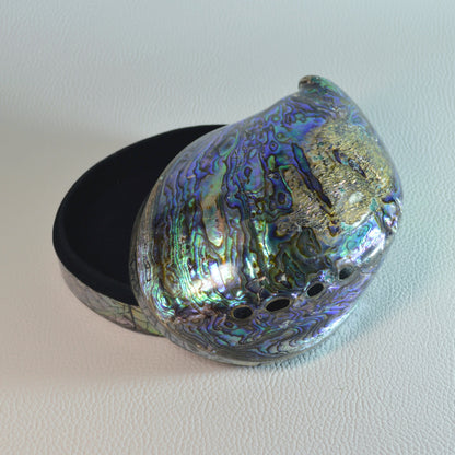 Handgefertigte Schmuckschatulle aus Regenbogen Abalone mit Perlmutt, ideal für Ringe, Ohrringe und Halsketten und mehr.