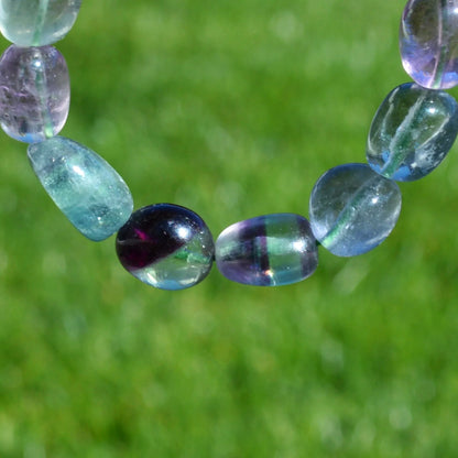 Regenbogenfluorit Nugget Armband