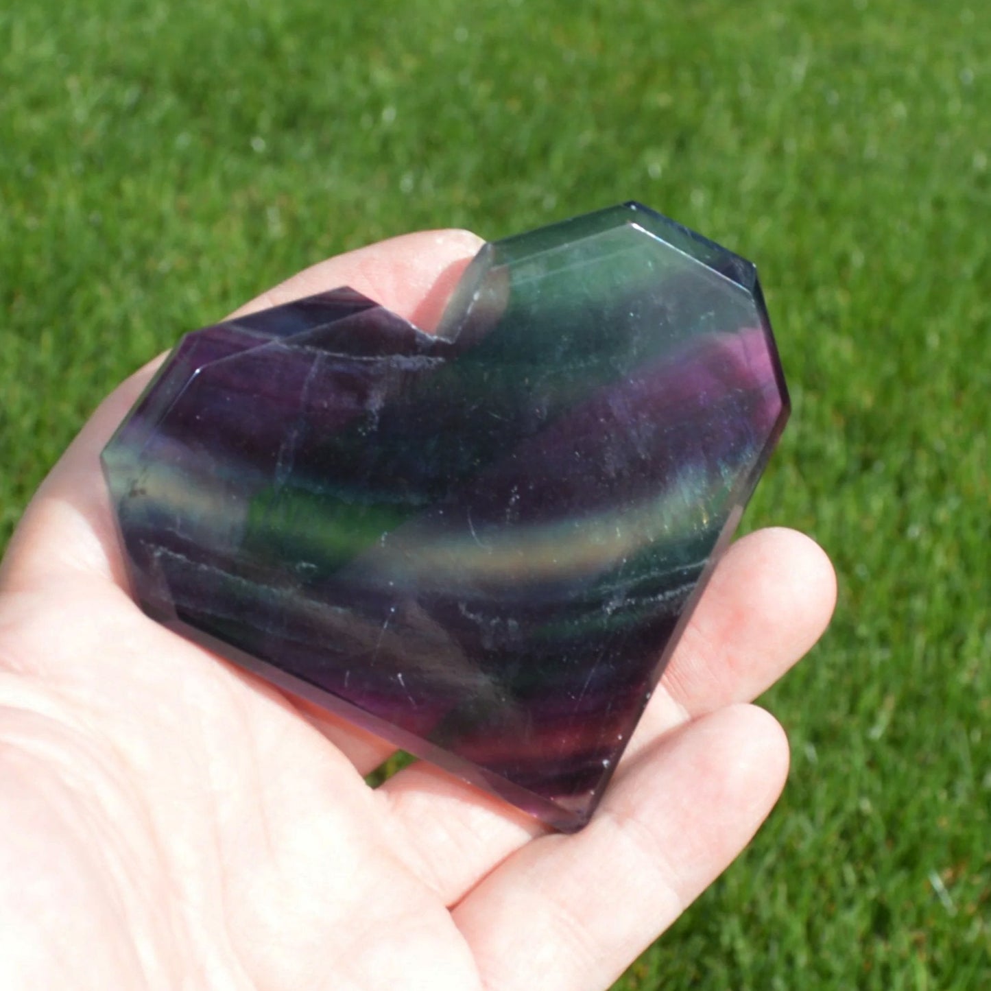 Regenbogenfluorit Herz