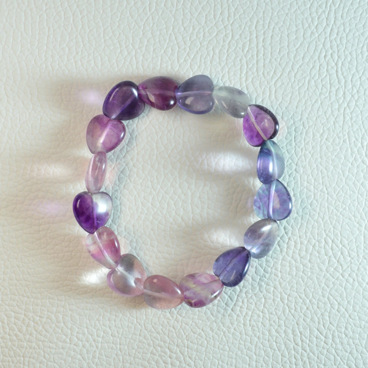 Regenbogenfluorit Herz Armband