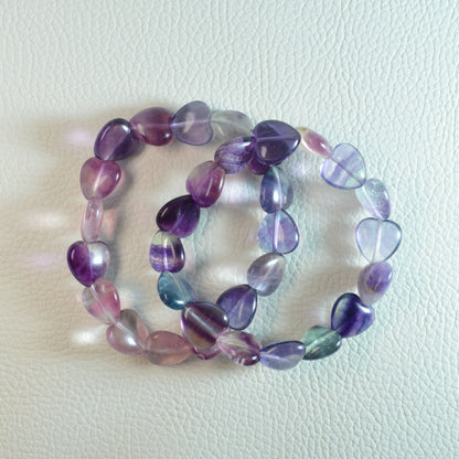 Regenbogenfluorit Herz Armband