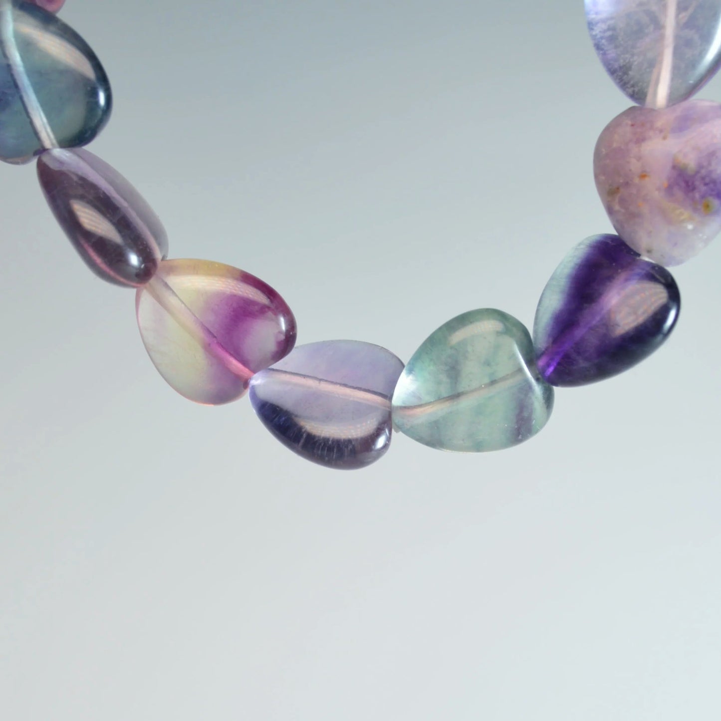 Regenbogenfluorit Herz Armband