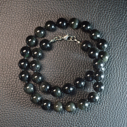 Regenbogen-Obsidian Halskette 45cm - 10mm