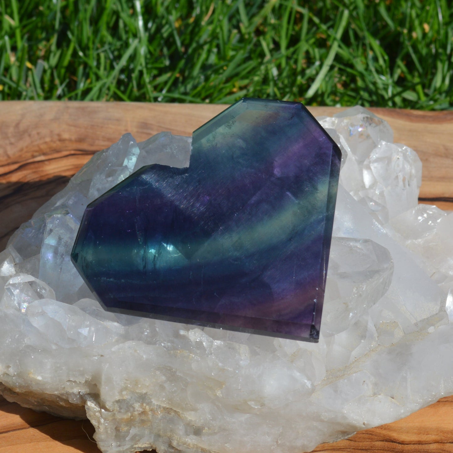 Regenbogenfluorit Herz