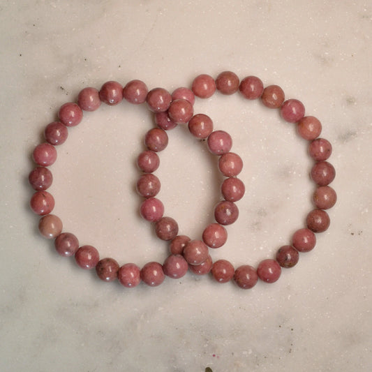 Rhodonit Armband - 8mm, 6mm