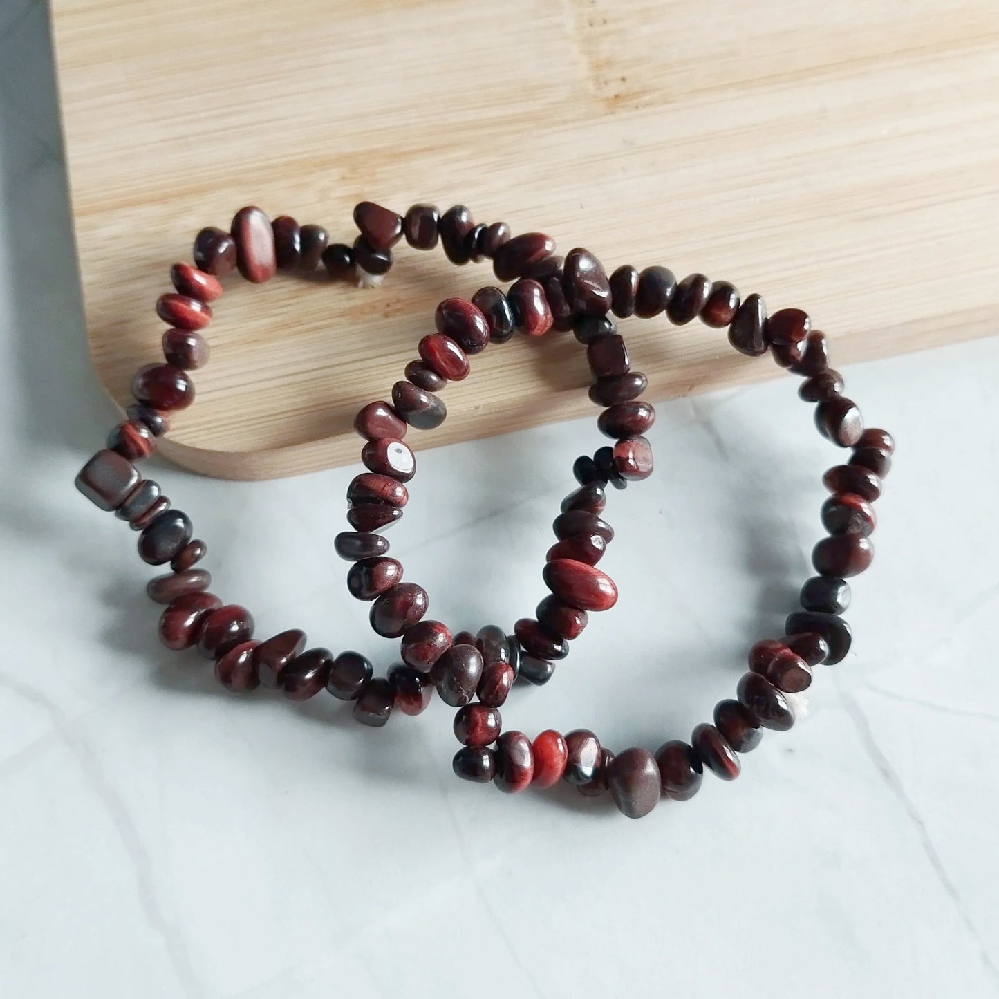 Rotes Tigerauge Splitterarmband