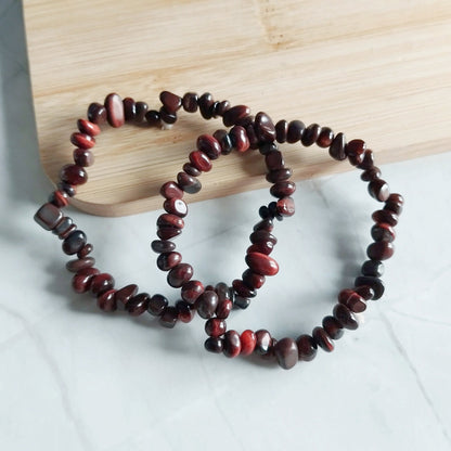 Rotes Tigerauge Splitterarmband