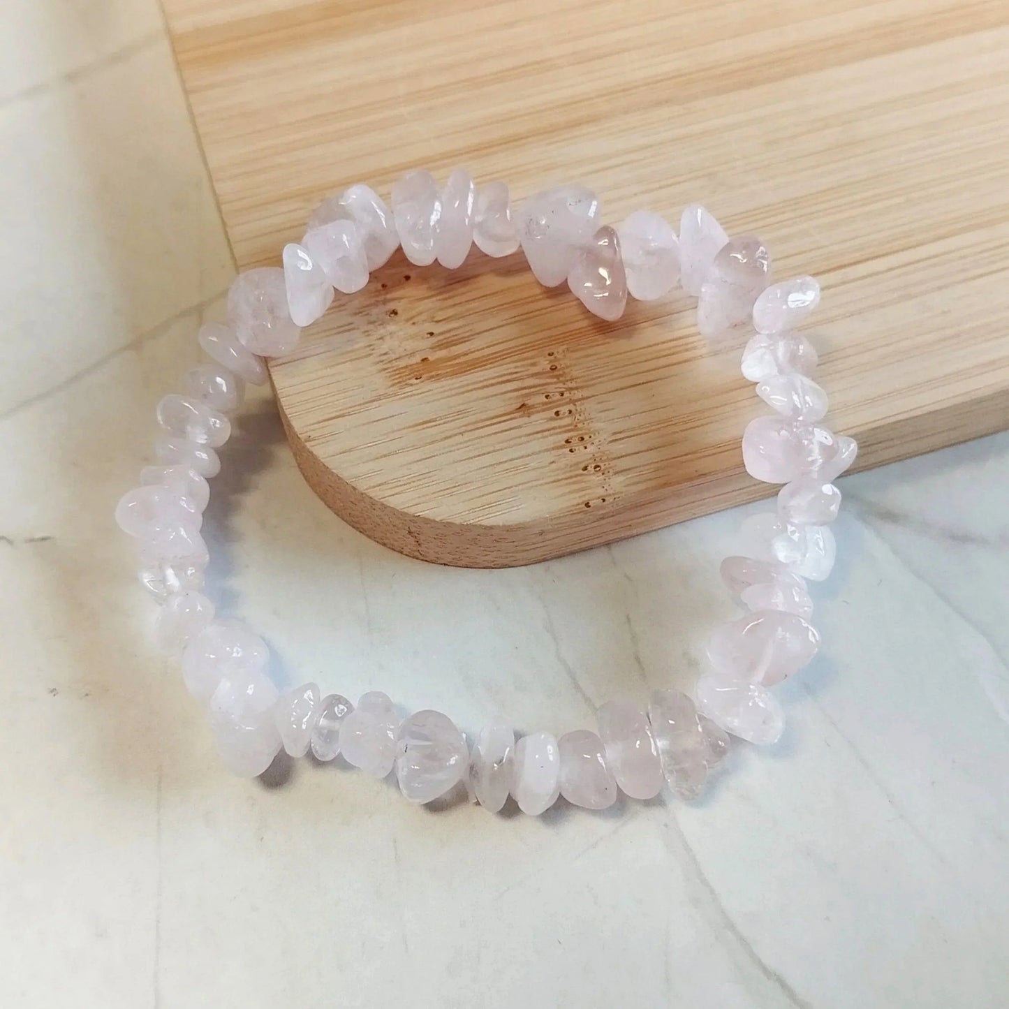 Rosenquarz Splitterarmband