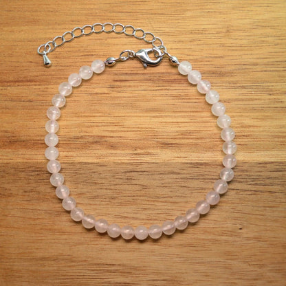 Rosenquarz Fußkettchen - 4mm