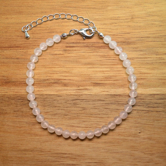 Rosenquarz Fußkettchen - 4mm