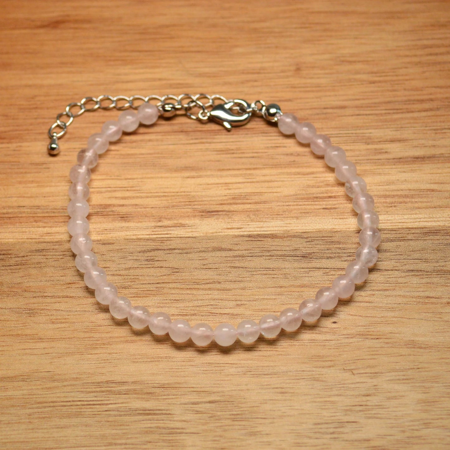 Rosenquarz Fußkettchen - 4mm