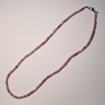 Rubellit-Turmalin Halskette 45cm - 4mm