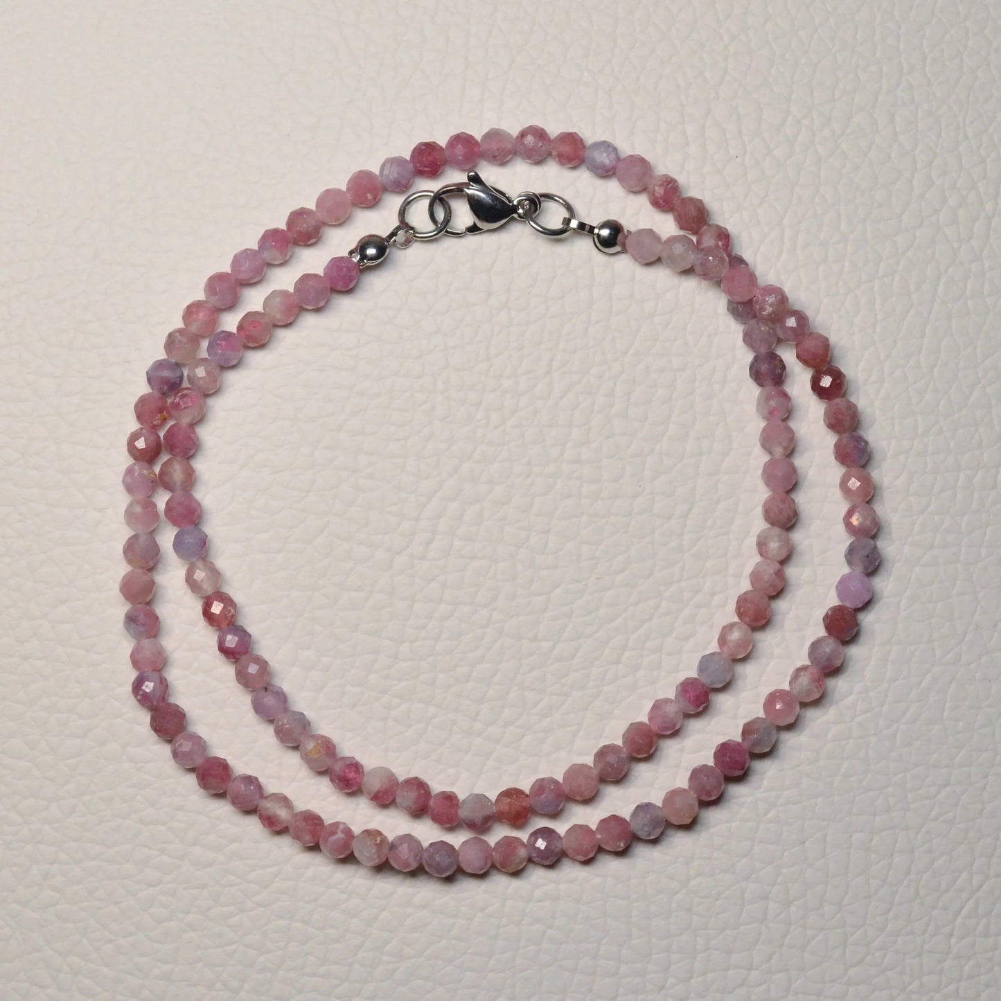 Rubellit-Turmalin Halskette 45cm - 4mm