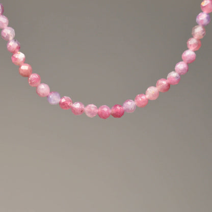 Rubellit-Turmalin Halskette 45cm - 4mm
