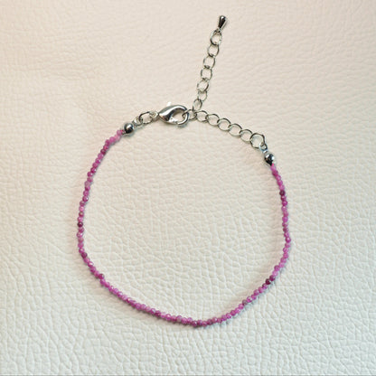 Rubin Armband (facettiert) verstellbar - 2mm