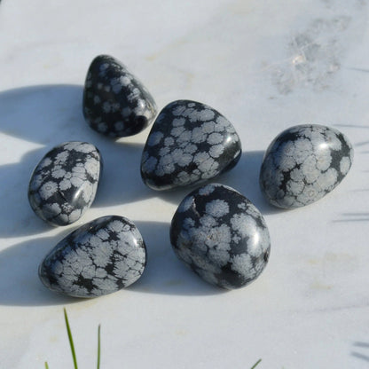 Schneeflocken-Obsidian Trommelstein