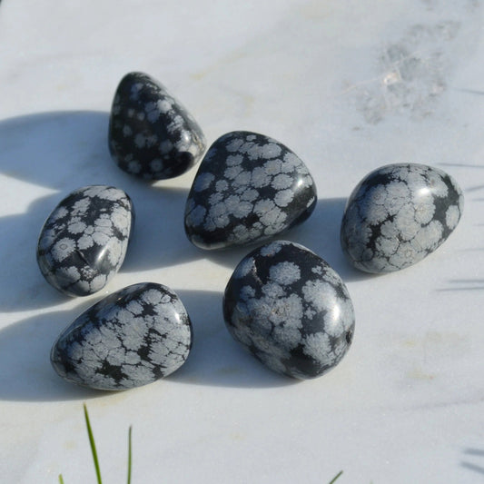 Schneeflocken-Obsidian Trommelstein