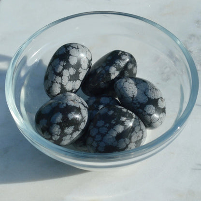 Schneeflocken-Obsidian Trommelstein