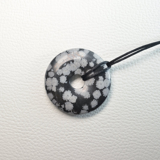 Schneeflocken-Obsidian Donut - 40mm