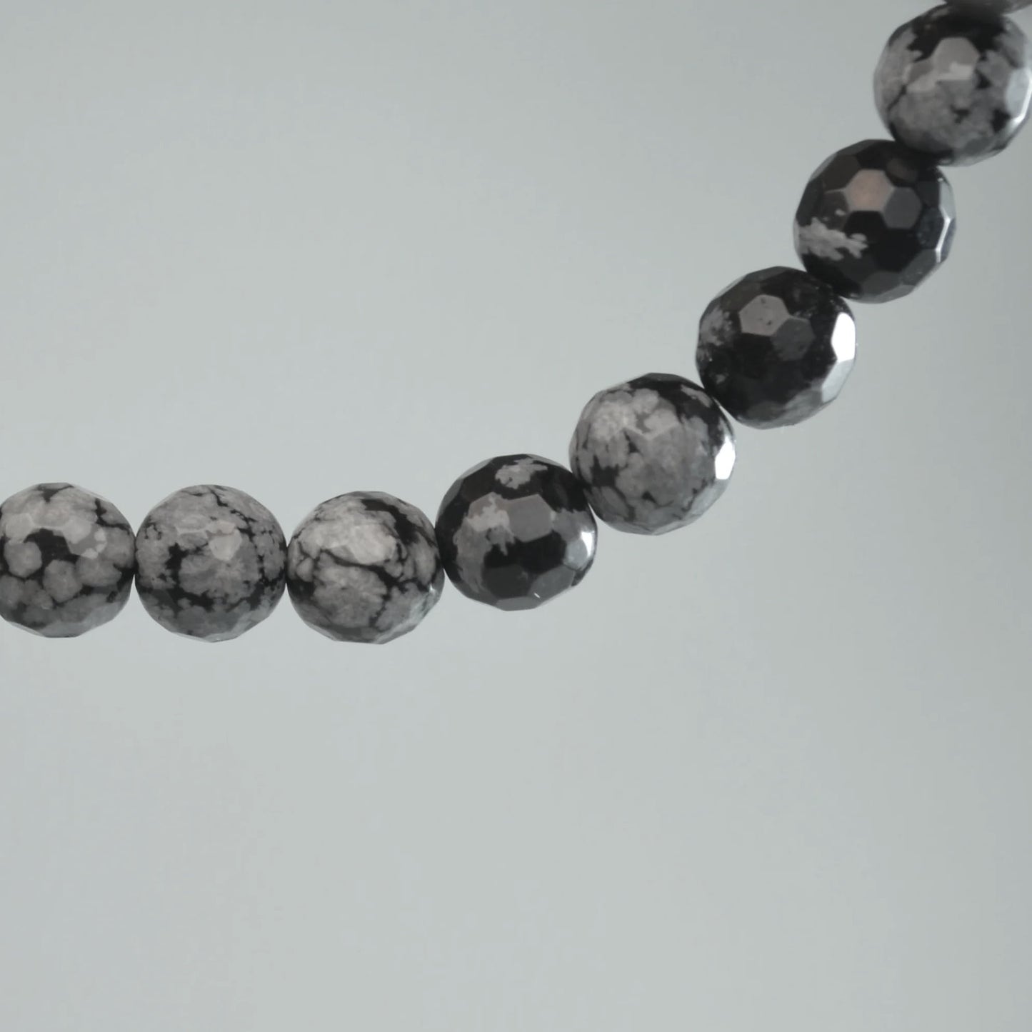 Schneeflocken-Obsidian Armband (facettiert) - 6mm
