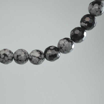 Schneeflocken-Obsidian Armband (facettiert) - 6mm