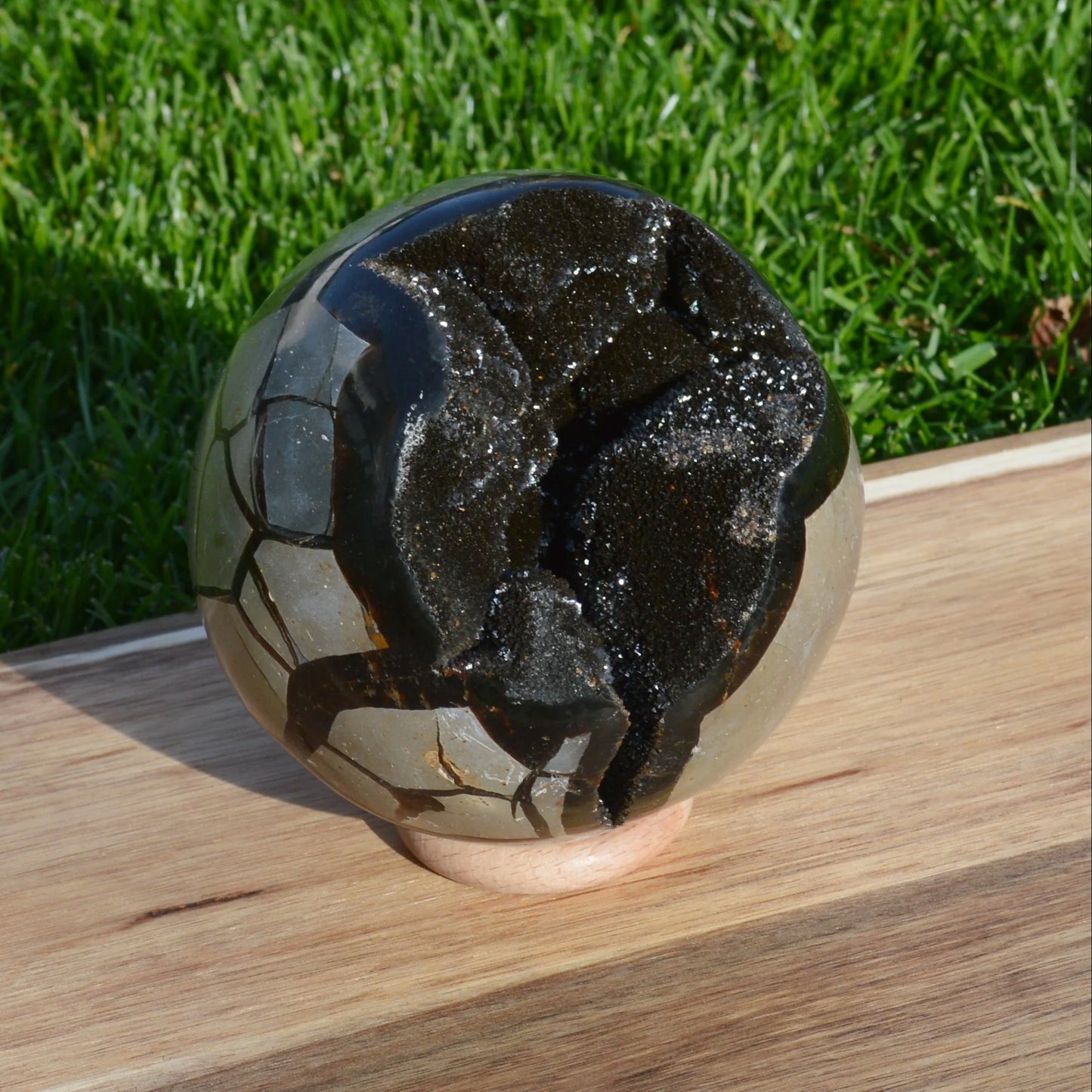 Septarie Kugel mit Druse