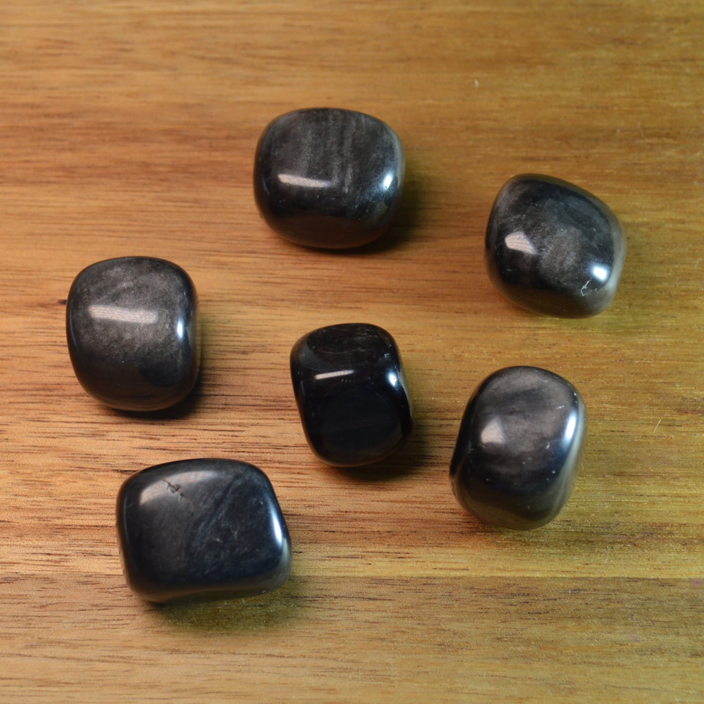 Silber-Obsidian Trommelstein