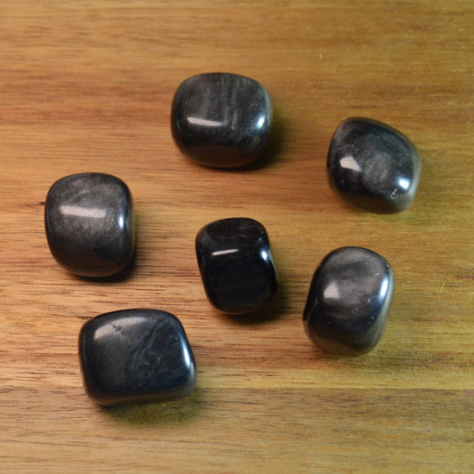 Silber-Obsidian Trommelstein