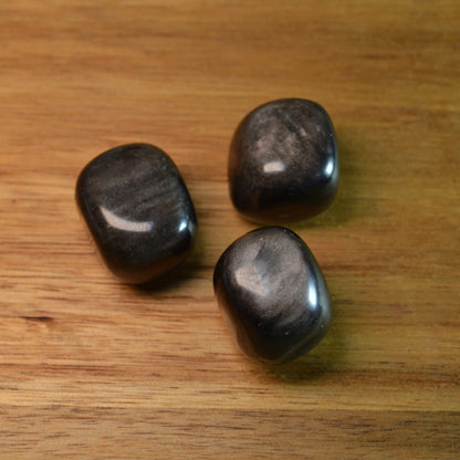 Silber-Obsidian Trommelstein