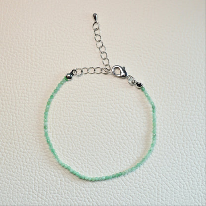 Smaragd Armband (facettiert) verstellbar - 2mm