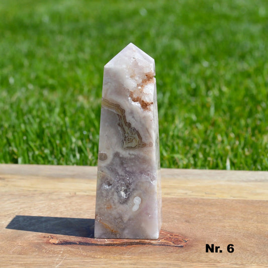 Kirschblüten-Pinkamethyst Turm Nr. 6