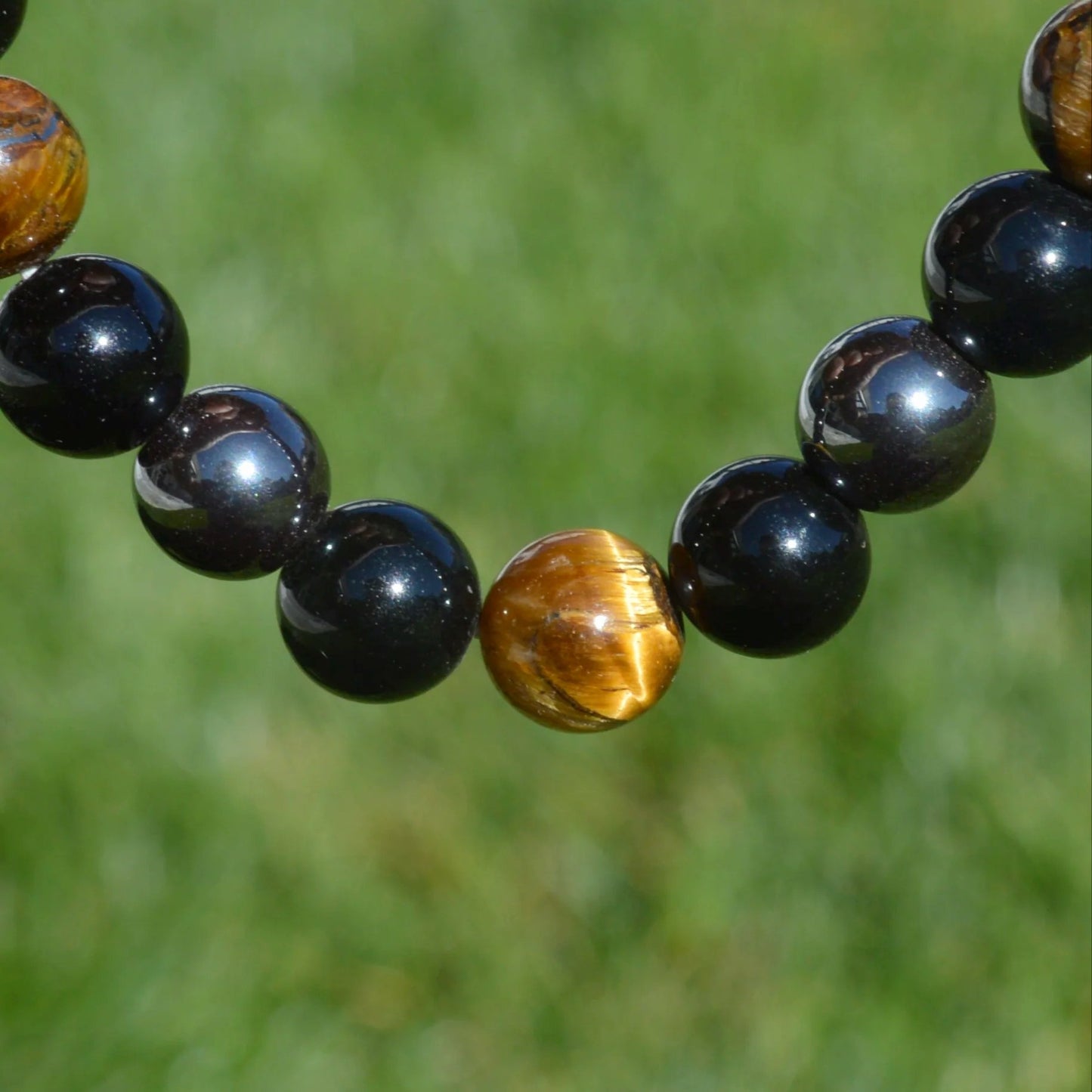 Hämatit-Obsidian-Tigerauge Armband - 8mm