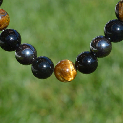 Hämatit-Obsidian-Tigerauge Armband - 8mm