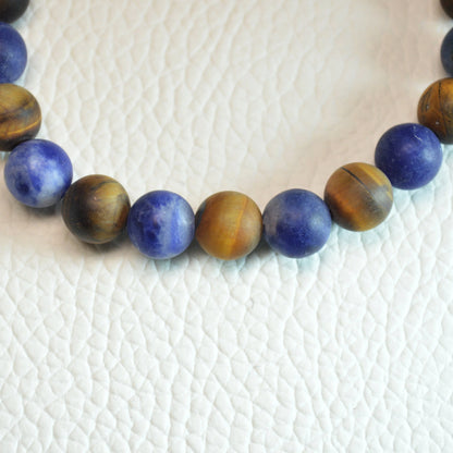 Tigerauge-Soldalith Armband (Matt) - 8mm