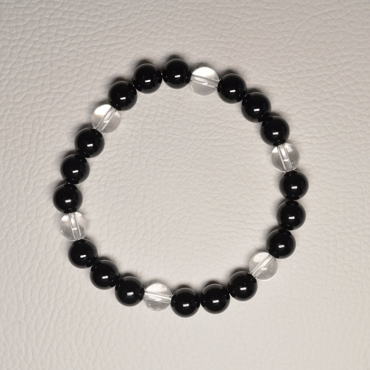 Schörl-Turmalin-Bergkristall Armband - 8mm