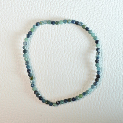 Indigolith-Turmalin Armband (facettiert) - 3mm