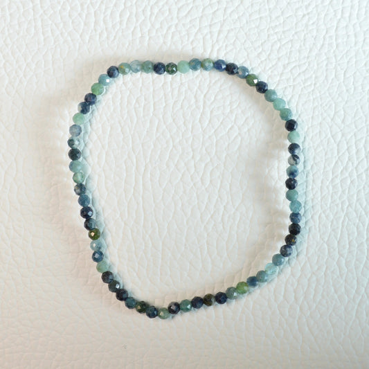 Indigolith-Turmalin Armband (facettiert) - 3mm