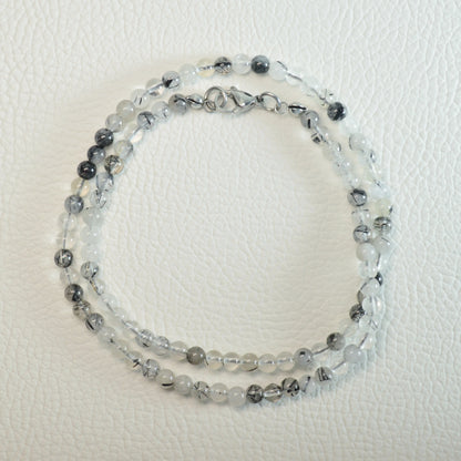 Turmalinquarz Halskette 45cm - 4mm