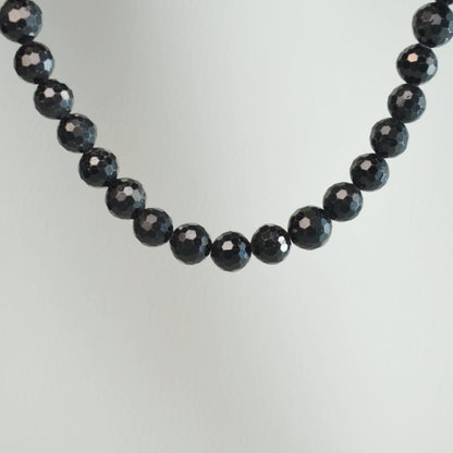 Schörl-Turmalin Halskette (facettiert) 45cm - 6mm