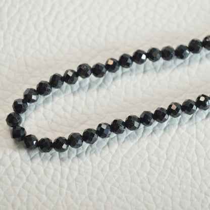 Schörl-Turmalin Halskette (facettiert) 45cm - 6mm