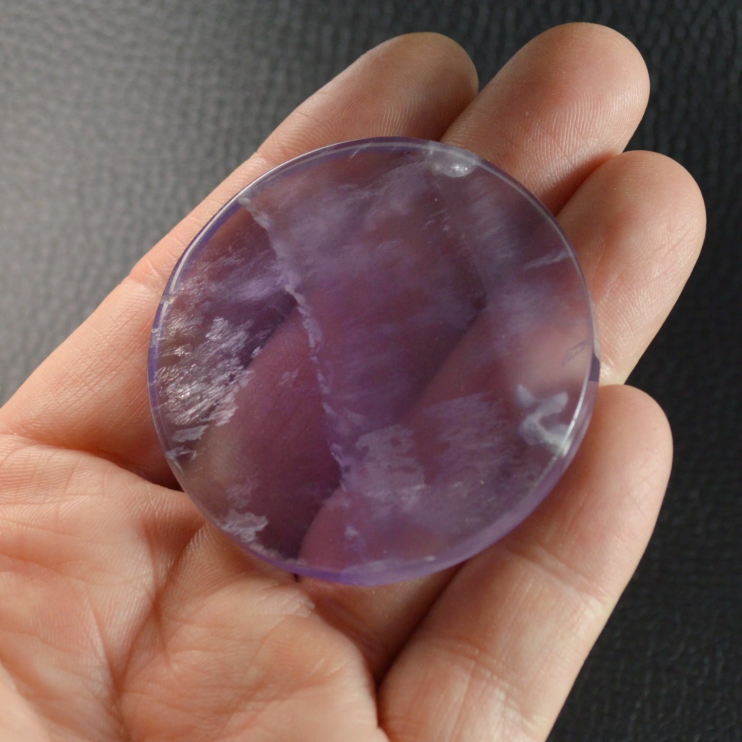 Lila Fluorit Scheibe, Flach